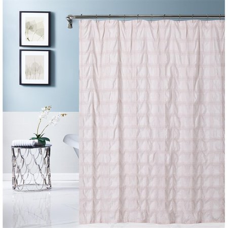 GFANCY FIXTURES 72 x 70 x 1 in. Pale Pink Modern Striped Crinkle Shower Curtain GF2627936